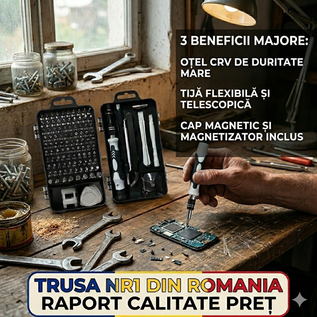 Screwy - Șurubelniță profesională + Kit de 90 de capete