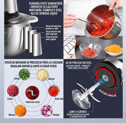 ChefSlicer - Tocător Electric Profesional cu Tăiere Ultra-Rapidă