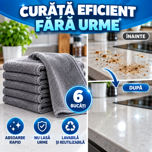 Lavix - Lavetă Anti-Mizerie din Microfibră (6 Lavete/Pachet)
