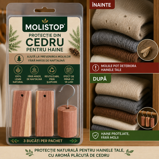 Molistop - Protecție Anti-Molii din Cedru Natural