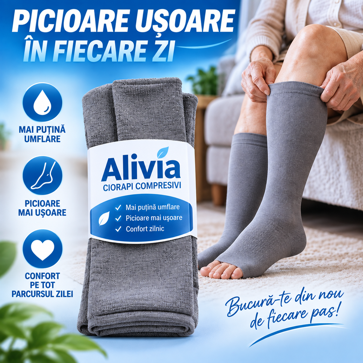 Alivia - Ciorapi pentru Picioare Grele și Umflate